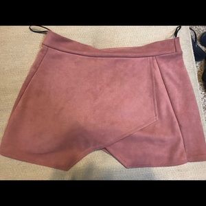 Light Pink Suede Skort
